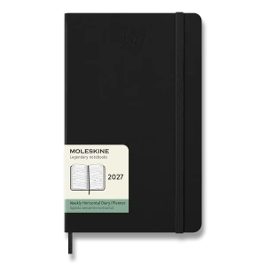 Horizontální týdenní diář Moleskine 2027 tvrdý černý L