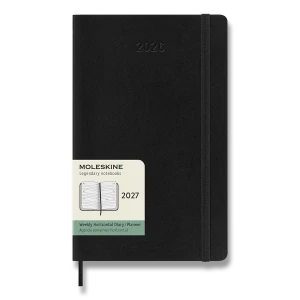 Horizontální týdenní diář Moleskine 2027 měkký černý L