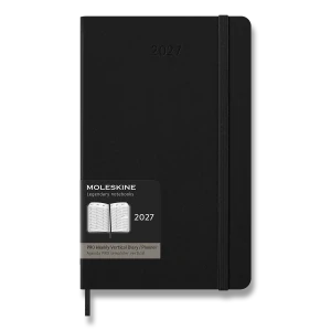 Vertikální PRO diář Moleskine 2027 tvrdý černý L