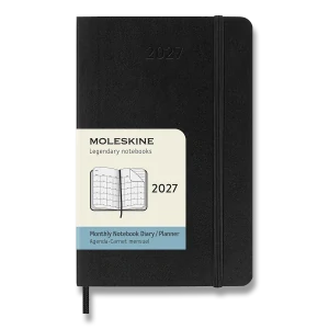 Měsíční diář Moleskine 2027 měkký černý S