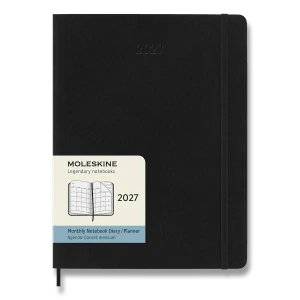 Měsíční diář Moleskine 2027 měkký černý XL