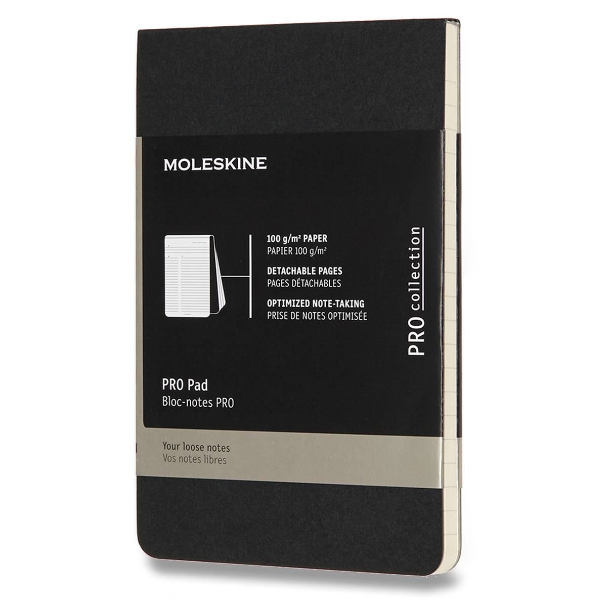 Poznámkový blok Moleskine Professional linkovaný černý S