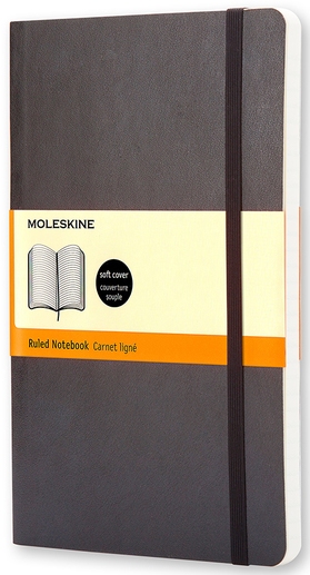 Zápisník Moleskine měkký linkovaný černý S