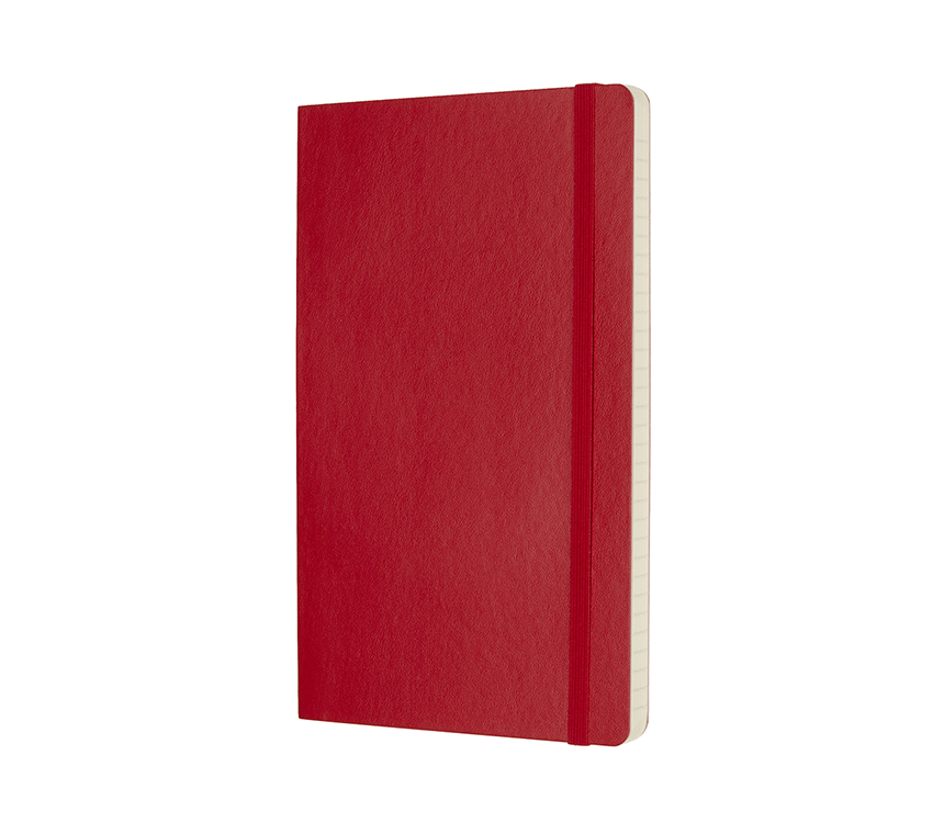 Zápisník Moleskine měkký linkovaný červený L