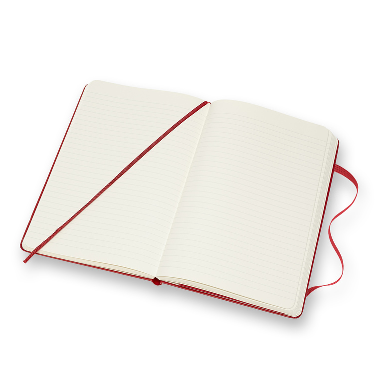 Zápisník Moleskine tvrdý linkovaný červený L