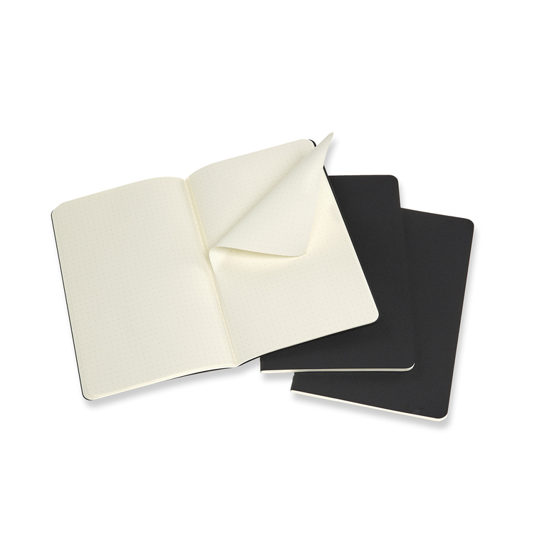 Sešity Moleskine Cahier 3 ks tečkované černé L