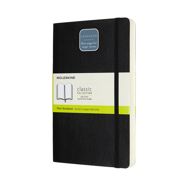 Zápisník Moleskine Expanded měkký čistý černý L
