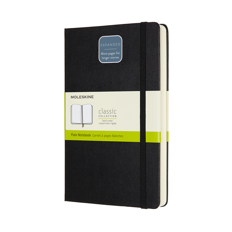 Zápisník Moleskine Expanded tvrdý čistý černý L