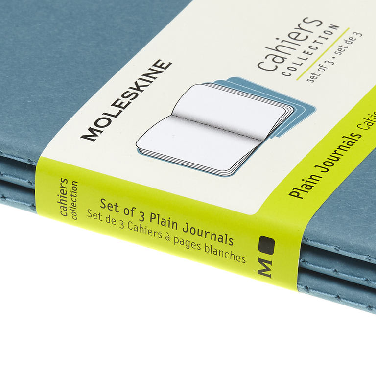 Sešity Moleskine Cahier 3 ks čisté modré S