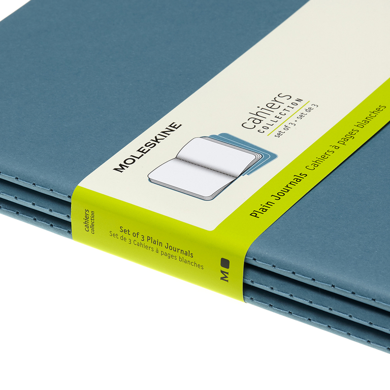 Sešity Moleskine Cahier 3 ks čisté modré XL