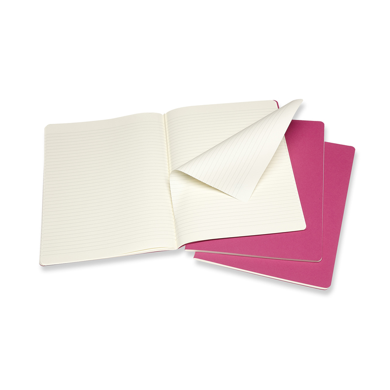 Sešity Moleskine Cahier 3 ks linkované růžové XL