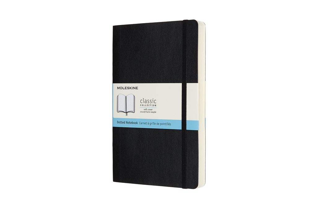 Zápisník Moleskine Expanded měkký tečkovaný černý L