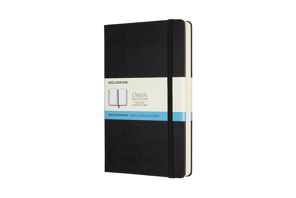 Zápisník Moleskine Expanded tvrdý tečkovaný černý L