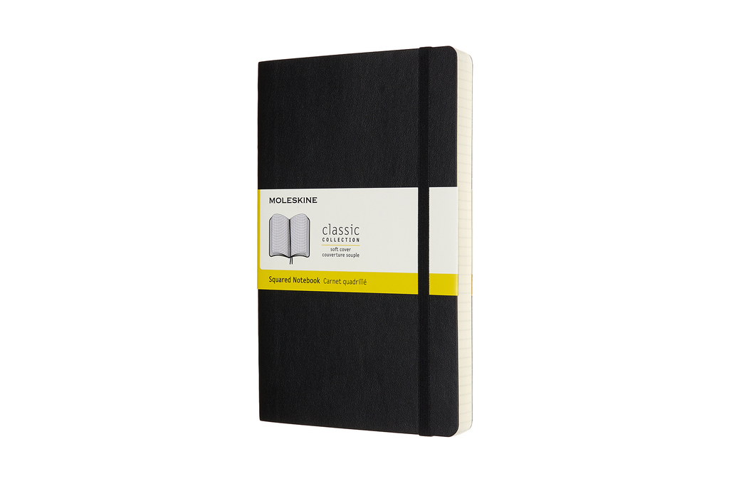 Zápisník Moleskine Expanded měkký čtverečkovaný černý L