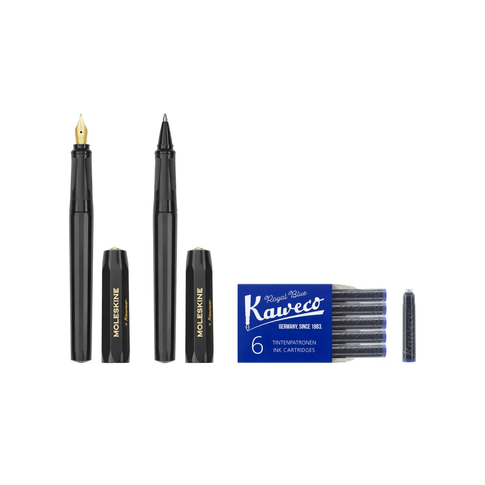 Sada propisovací tužka a plnicí pero černé Moleskine X Kaweco