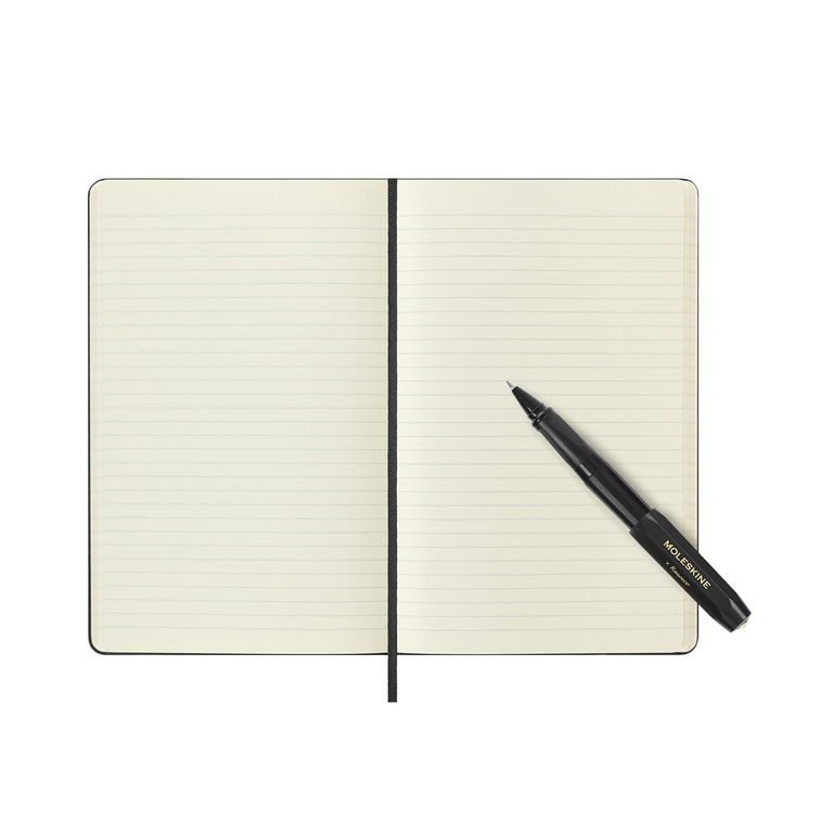 Sada Moleskine černý zápisník L a kuličkové pero Kaweco 0,7 mm