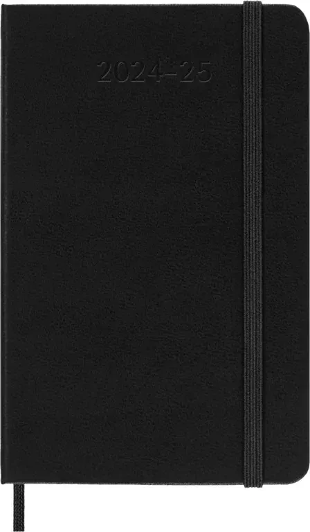 18měsíční horizontální diář Moleskine 2024-2025 tvrdý černý S