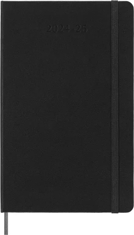 18měsíční horizontální diář Moleskine 2024-2025 tvrdý černý L