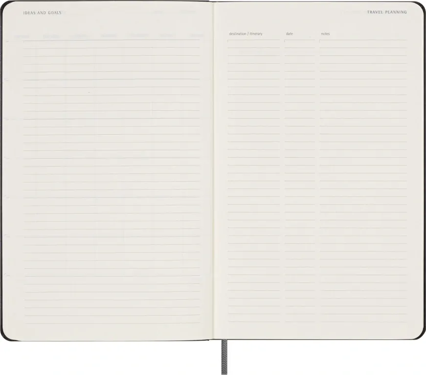Plánovací zápisník Moleskine nedatovaný tvrdý černý L