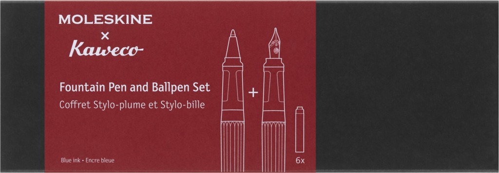 Sada propisovací tužka a plnicí pero červené Moleskine X Kaweco