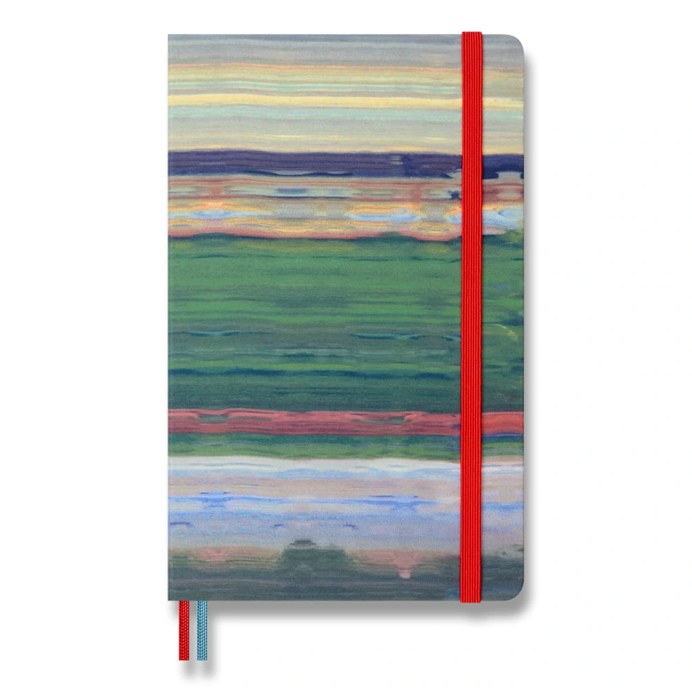 Impressionism sada Moleskine - čistý zápisník L a 6 akvarelových pastelek v dárkové krabici