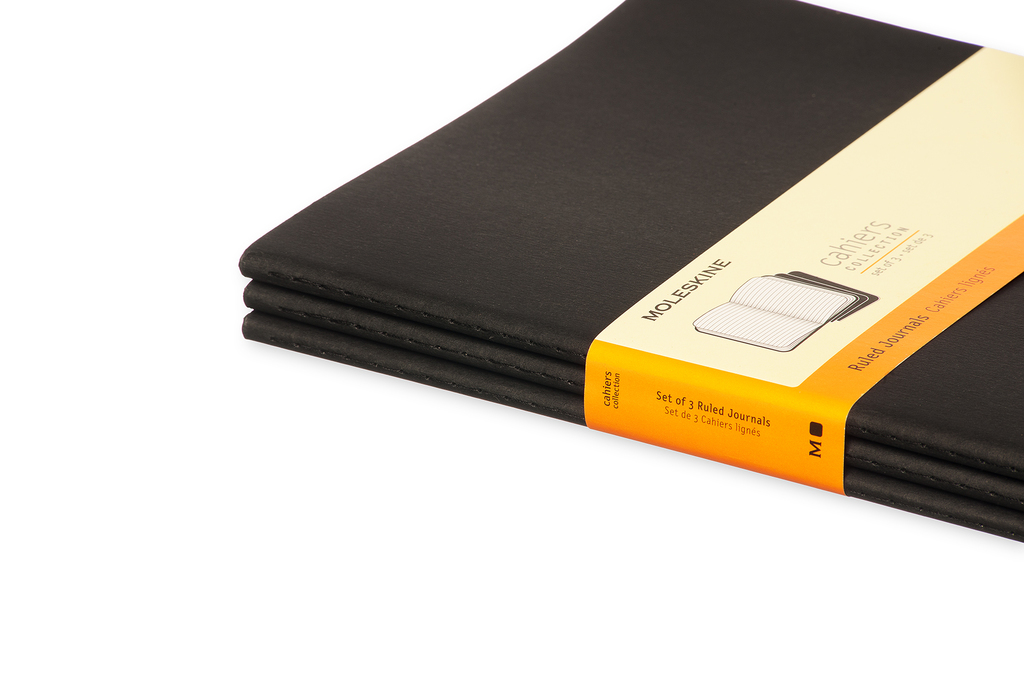 Sešity Moleskine Cahier 3 ks linkované černé XL