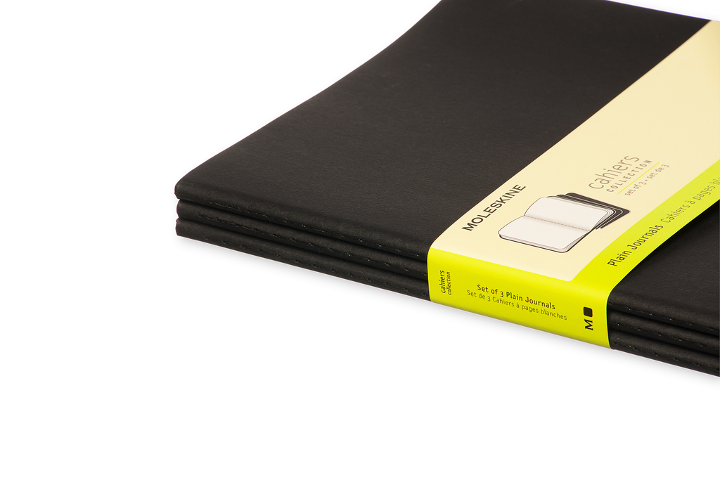 Sešity Moleskine Cahier 3 ks čisté černé XL
