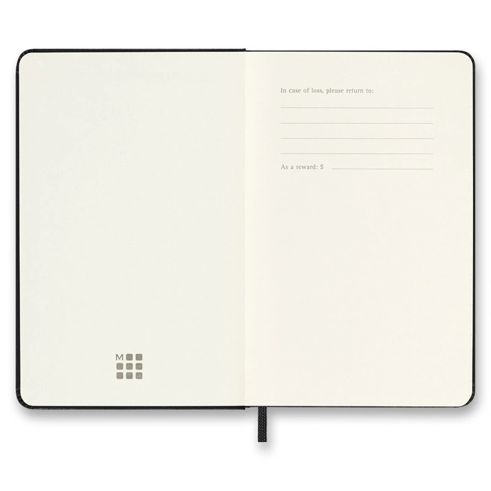 18měsíční horizontální diář Moleskine 2026-2027 tvrdý černý S