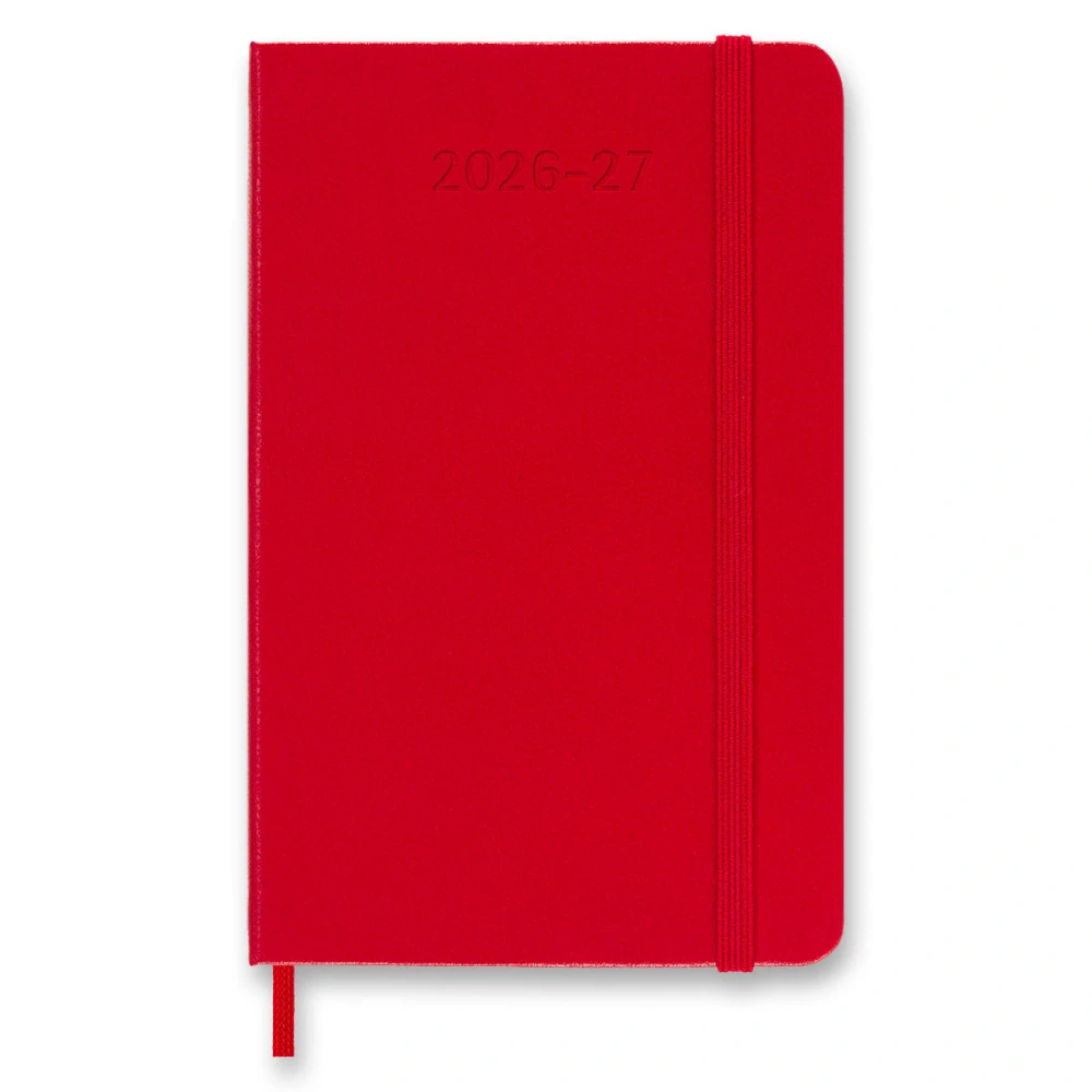 18měsíční týdenní diář Moleskine 2026-2027 tvrdý červený S 