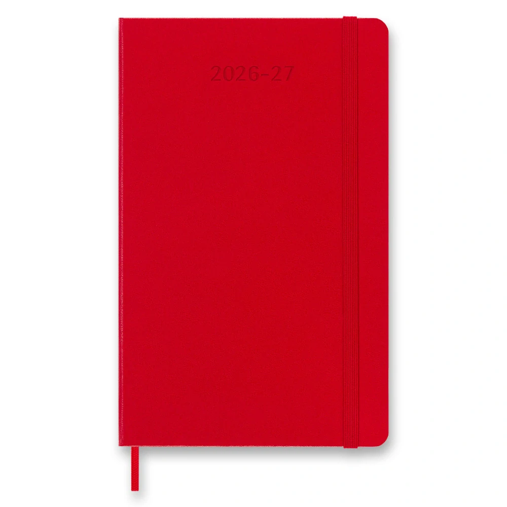 18měsíční týdenní diář Moleskine 2026-2027 tvrdý červený L