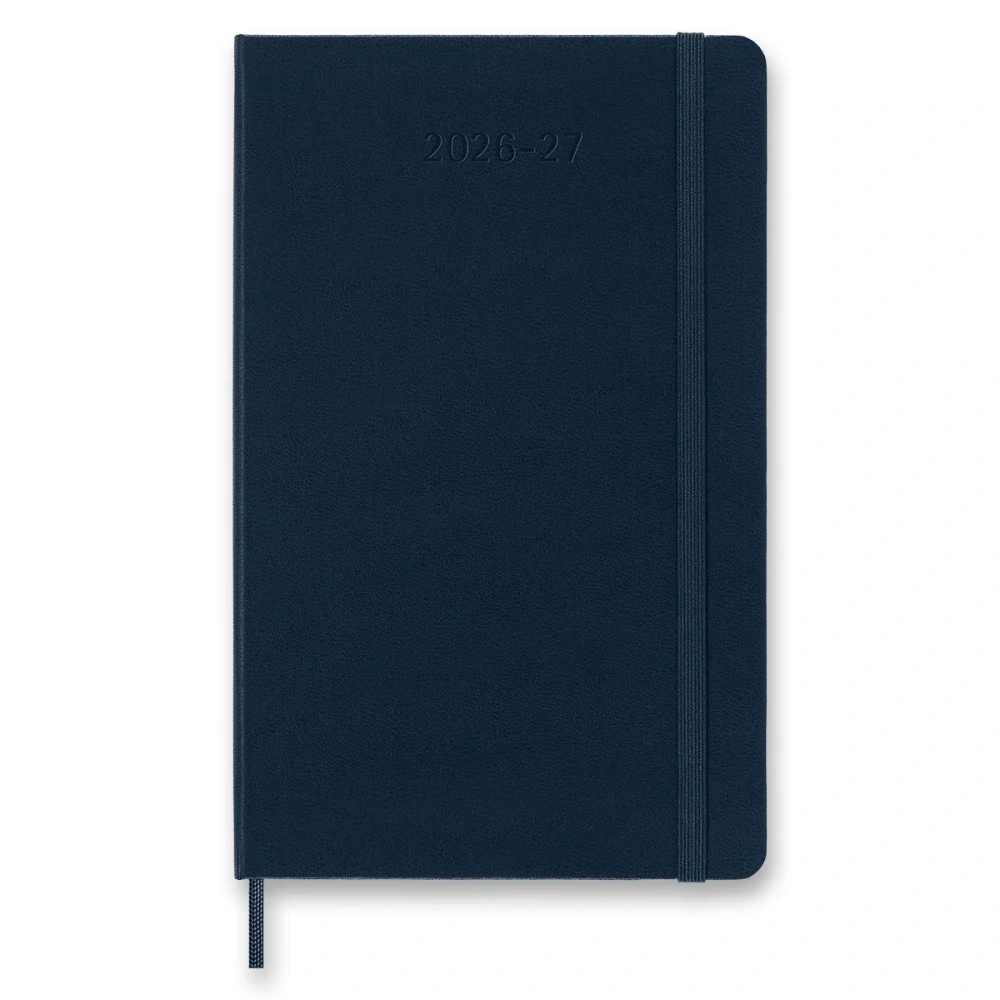18měsíční týdenní diář Moleskine 2026-2027 tvrdý modrý L
