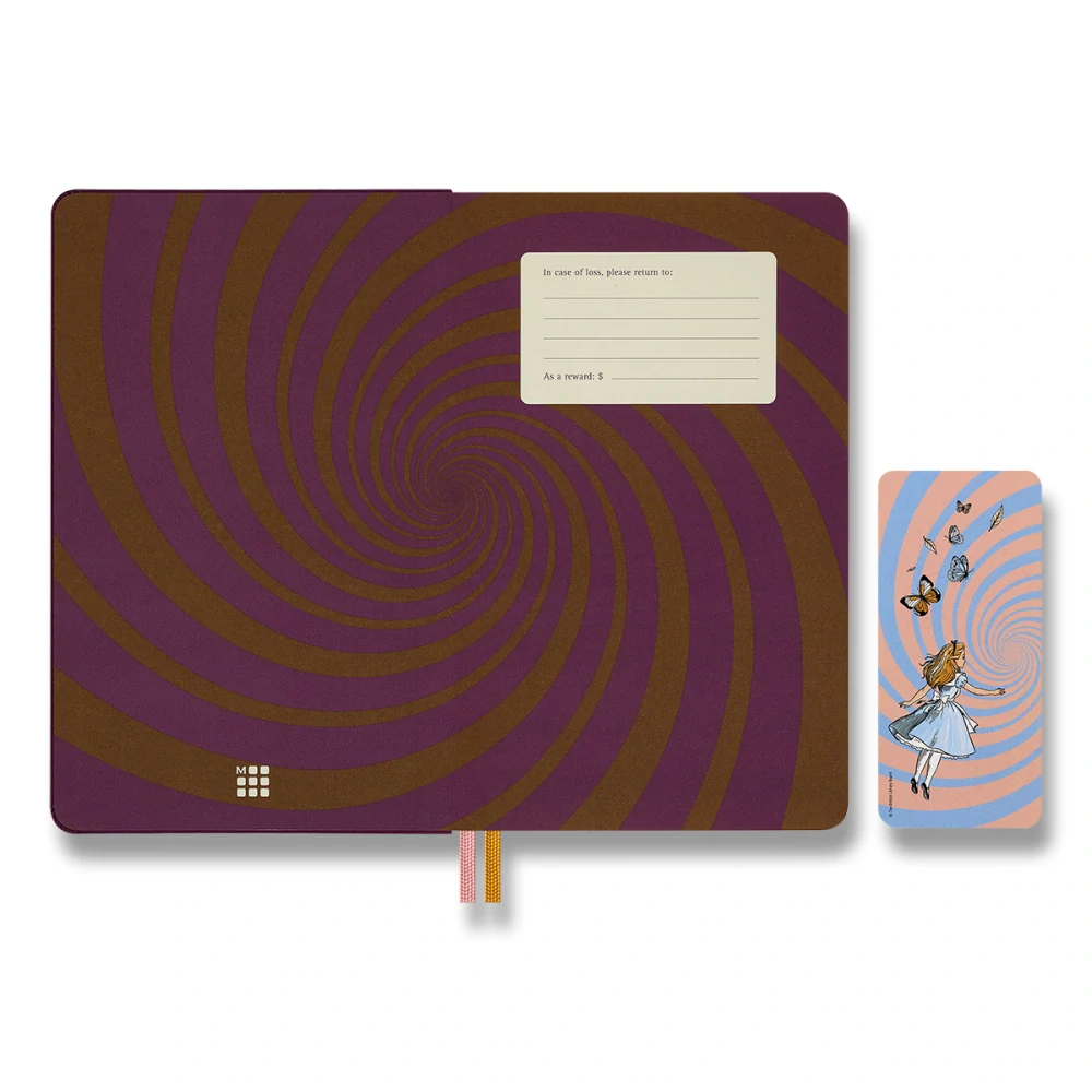Alice in Wonderland zápisník Moleskine čistý tvrdý L