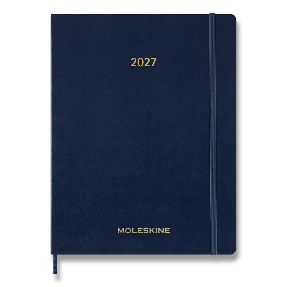 Essential 15měsíční vertikální týdenní diář Moleskine 2027 měkký modrý XXL