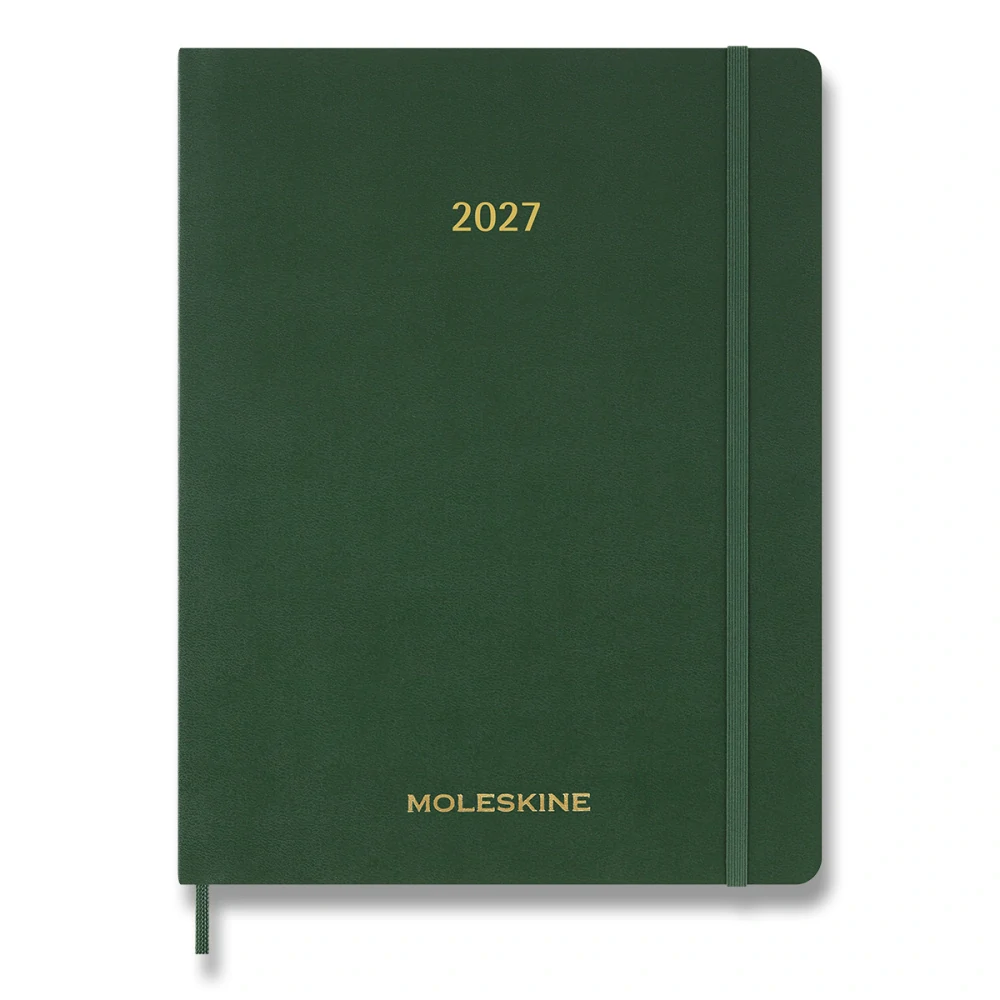 Essential 15měsíční vertikální týdenní diář Moleskine 2027 měkký zelený XXL