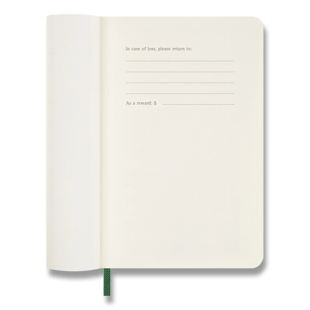 Diář Moleskine 2027 denní měkký zelený S