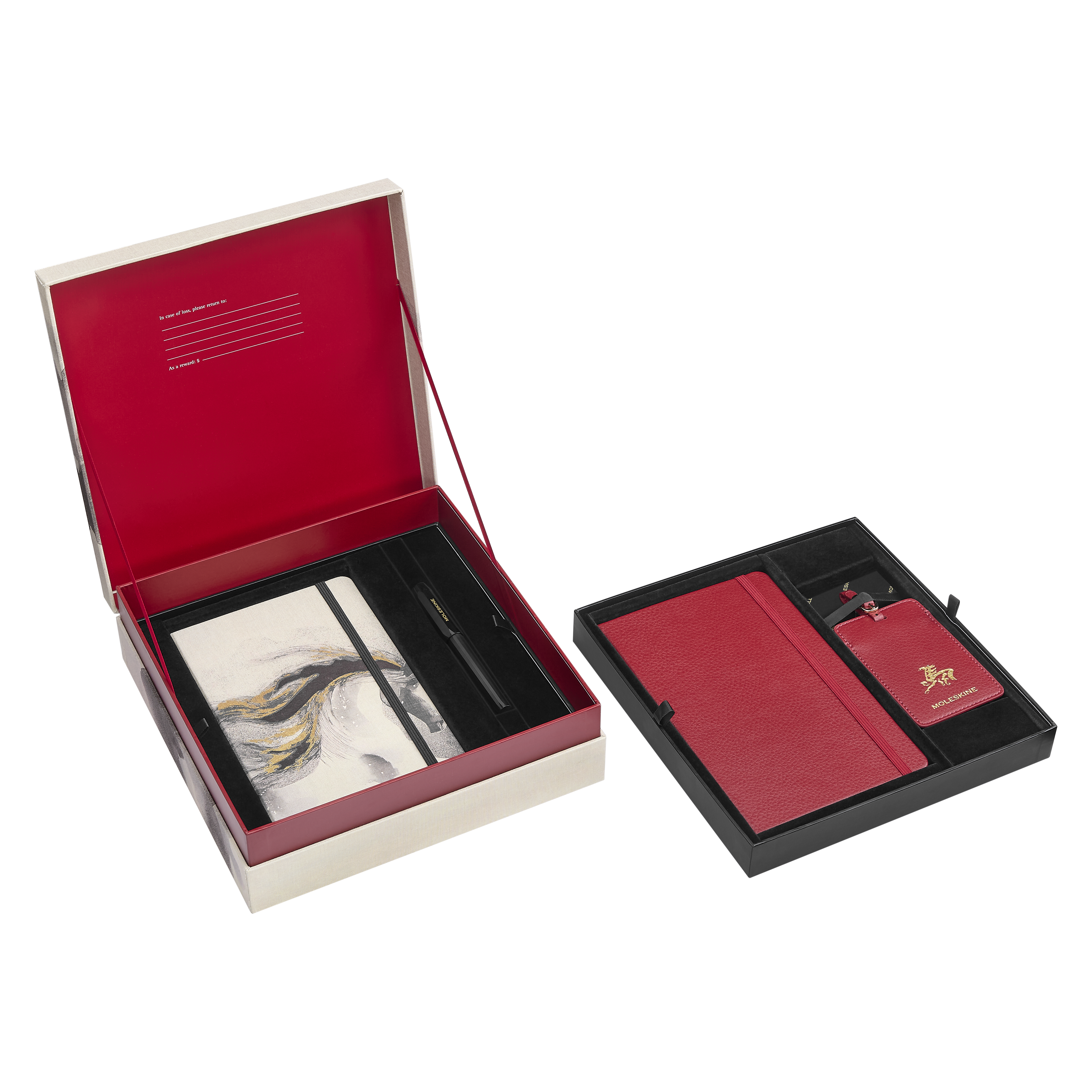 Kreativní sada Moleskine Horse Wood - zápisník linkovaný L - 2 ks, visačka a kuličkové pero