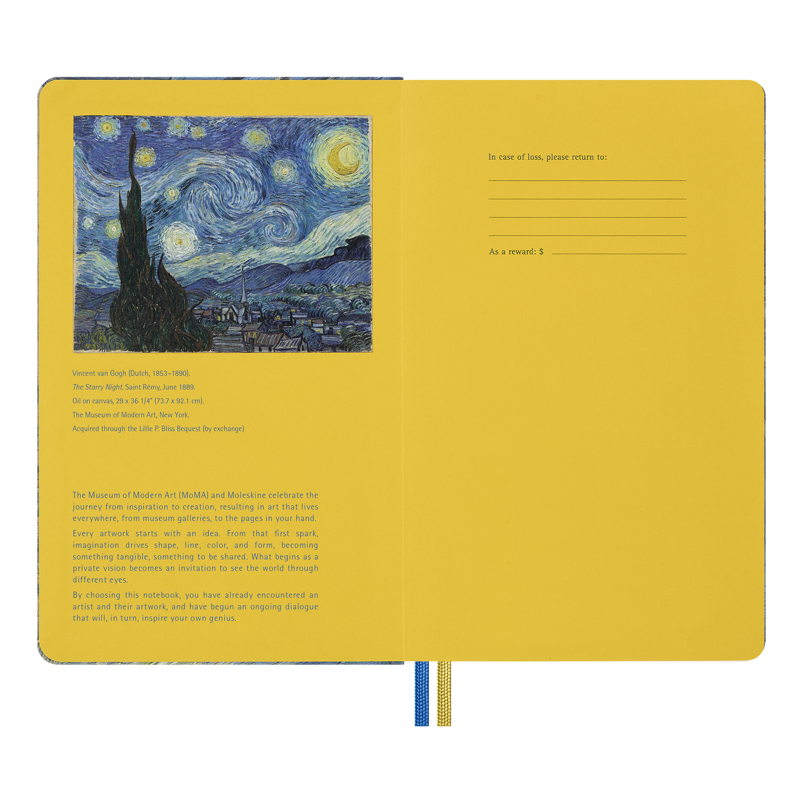 Diář MOLESKINE 2027 týdenní tvrdý MoMA Van Gogh L