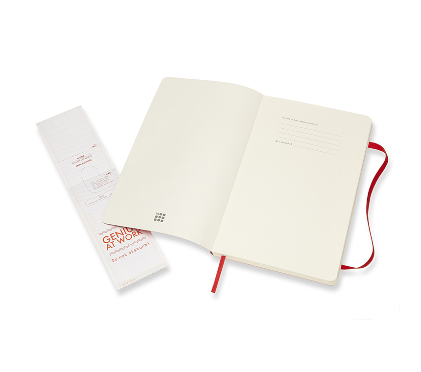 Zápisník Moleskine měkký linkovaný červený L