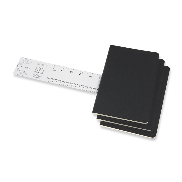 Sešity Moleskine Cahier 3 ks tečkované černé L