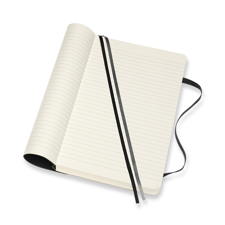 Zápisník Moleskine Expanded měkký linkovaný černý L