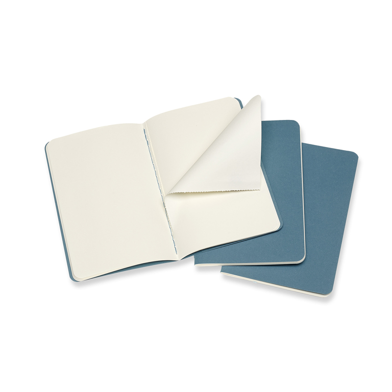 Sešity Moleskine Cahier 3 ks čisté modré S