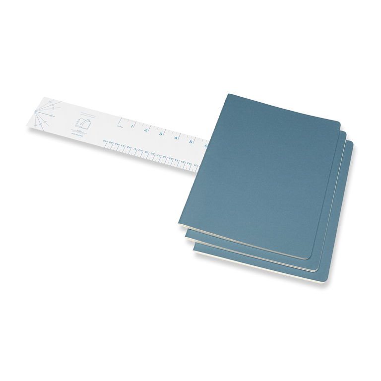 Sešity Moleskine Cahier 3 ks linkované modré XL