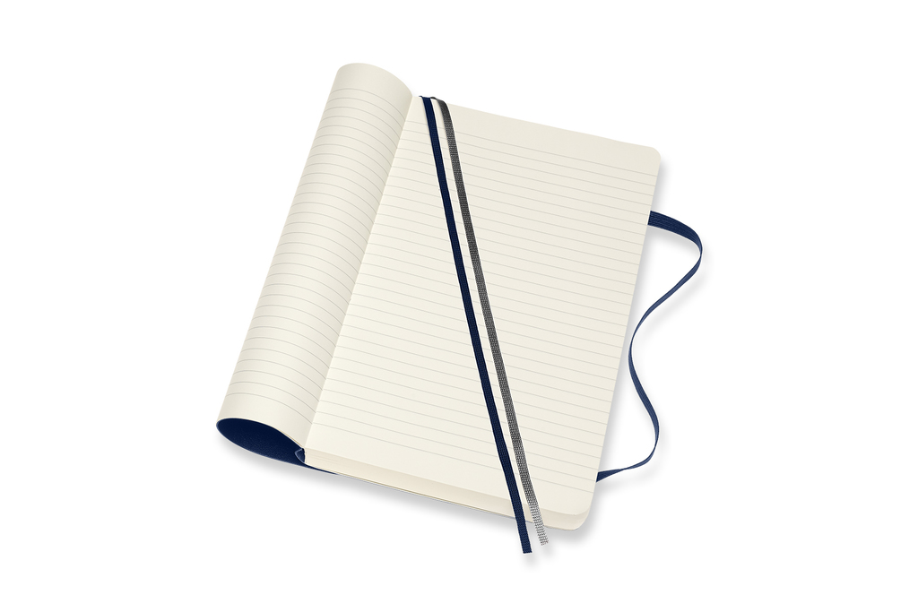 Zápisník Moleskine Expanded měkký linkovaný modrý L