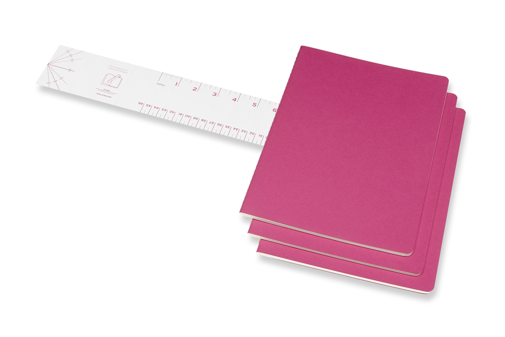 Sešity Moleskine Cahier 3 ks čisté růžové XL