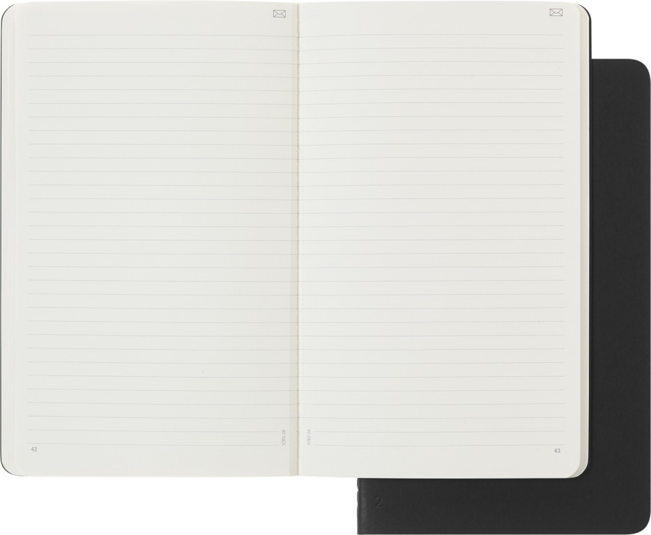 Smart sešity Cahier Moleskine 2 ks linkované černé L