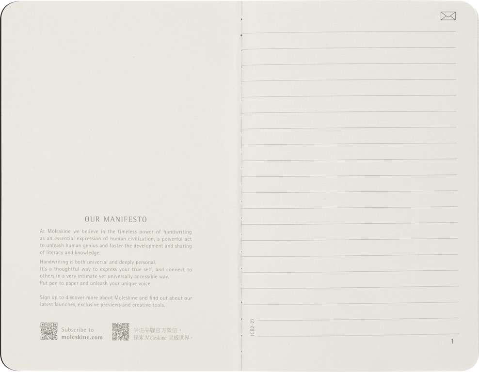 Smart sešity Cahier Moleskine 2 ks linkované černé S