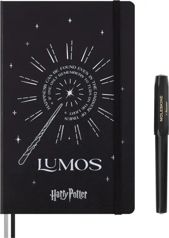 Sada Harry Potter - linkovaný zápisník Moleskine L Lumos a kuličkové pero Kaweco