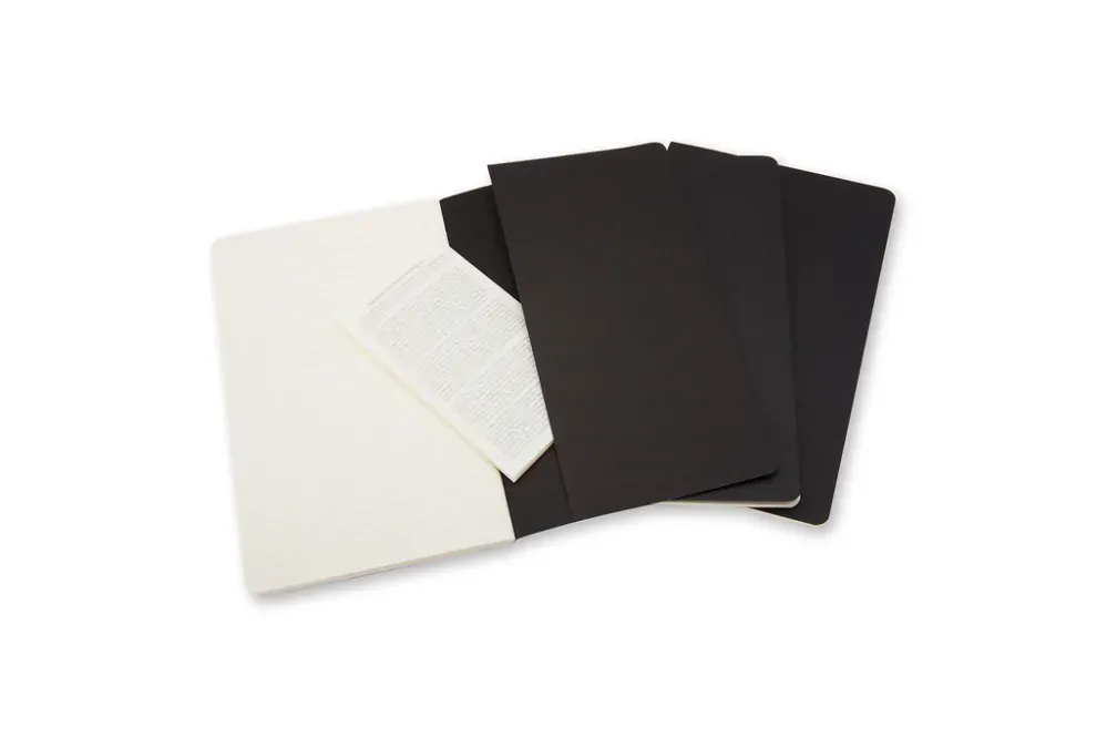 Sešity Moleskine Cahier 3 ks linkované černé S