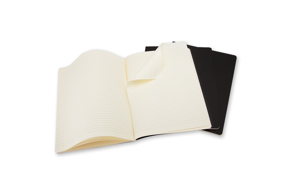 Sešity Moleskine Cahier 3 ks linkované černé XL