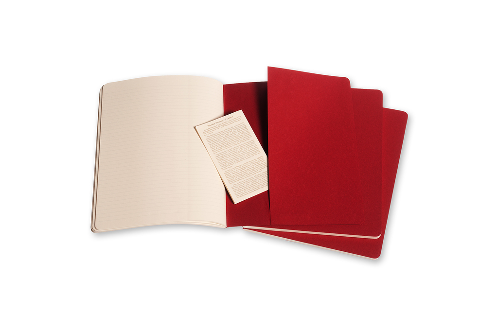 Sešity Moleskine Cahier 3 ks linkované červené XL